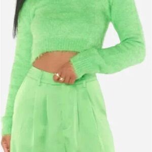 NWT Show Me Your Mumu Green Cropped Sweater